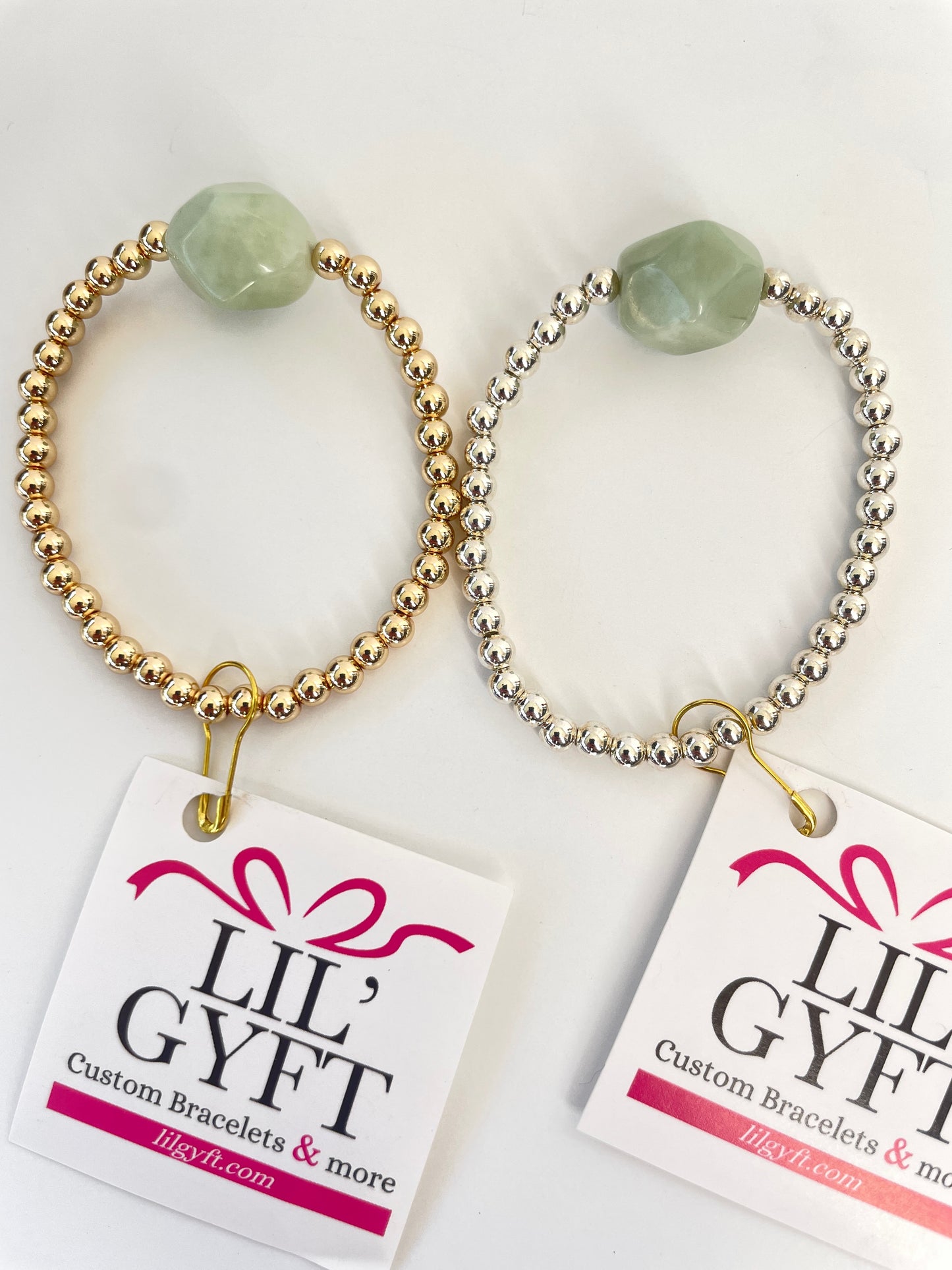 Jade nugget bracelet - Gold or Silver plated