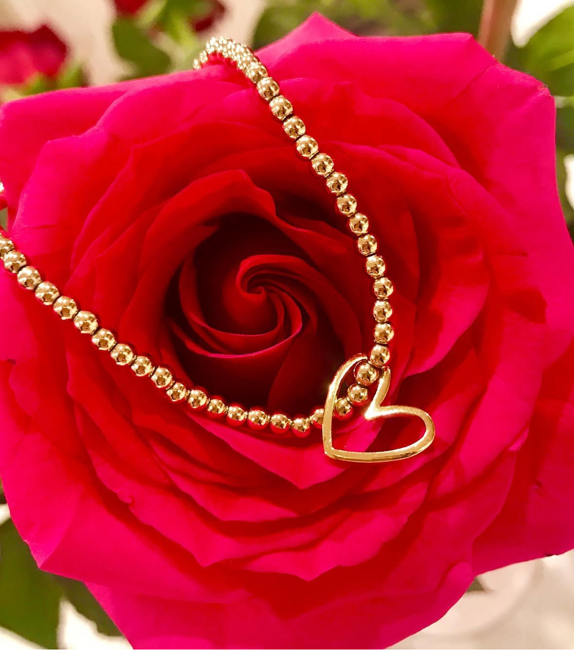 Floating heart bracelet