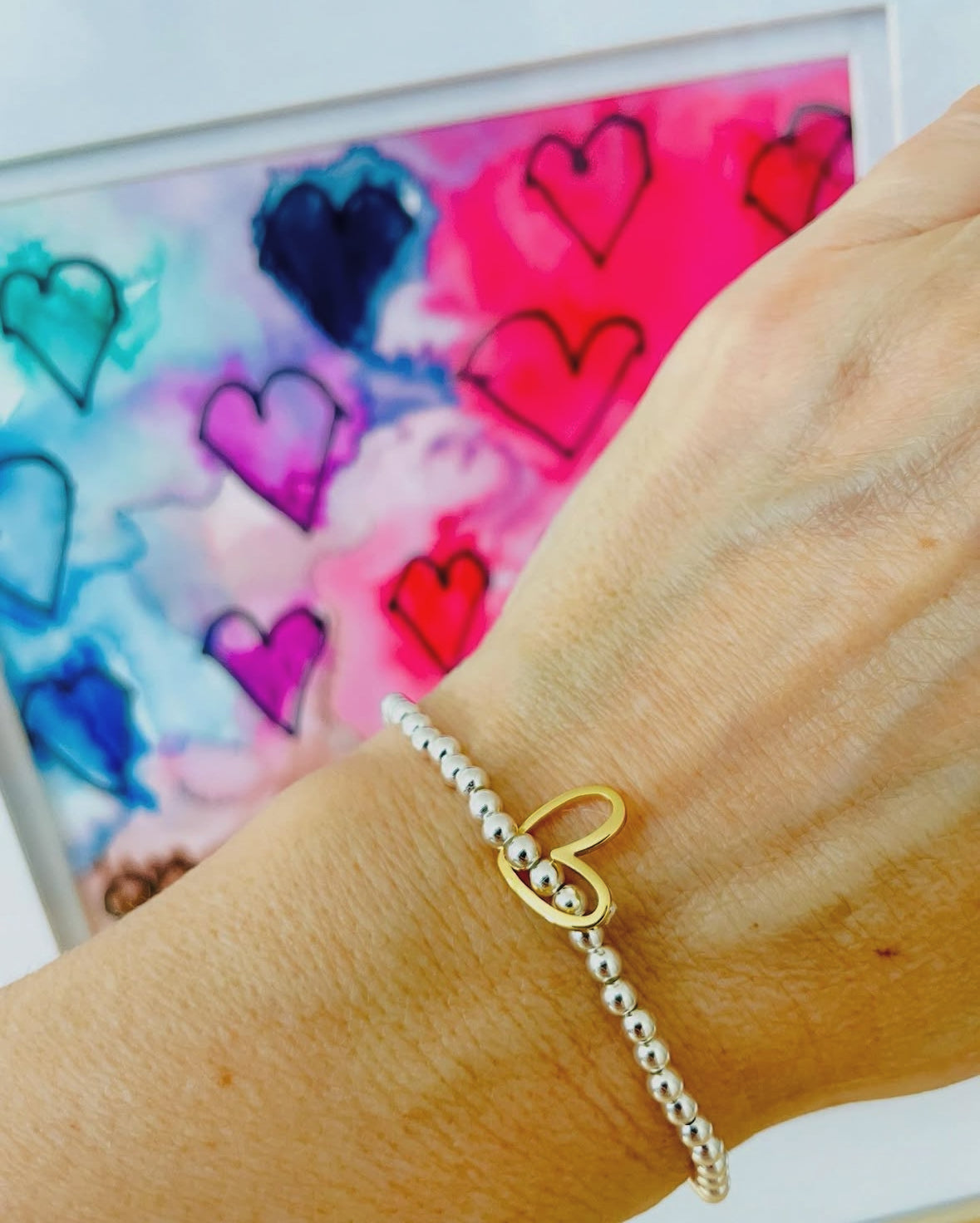 Floating Heart Bracelet - Mixed Metal