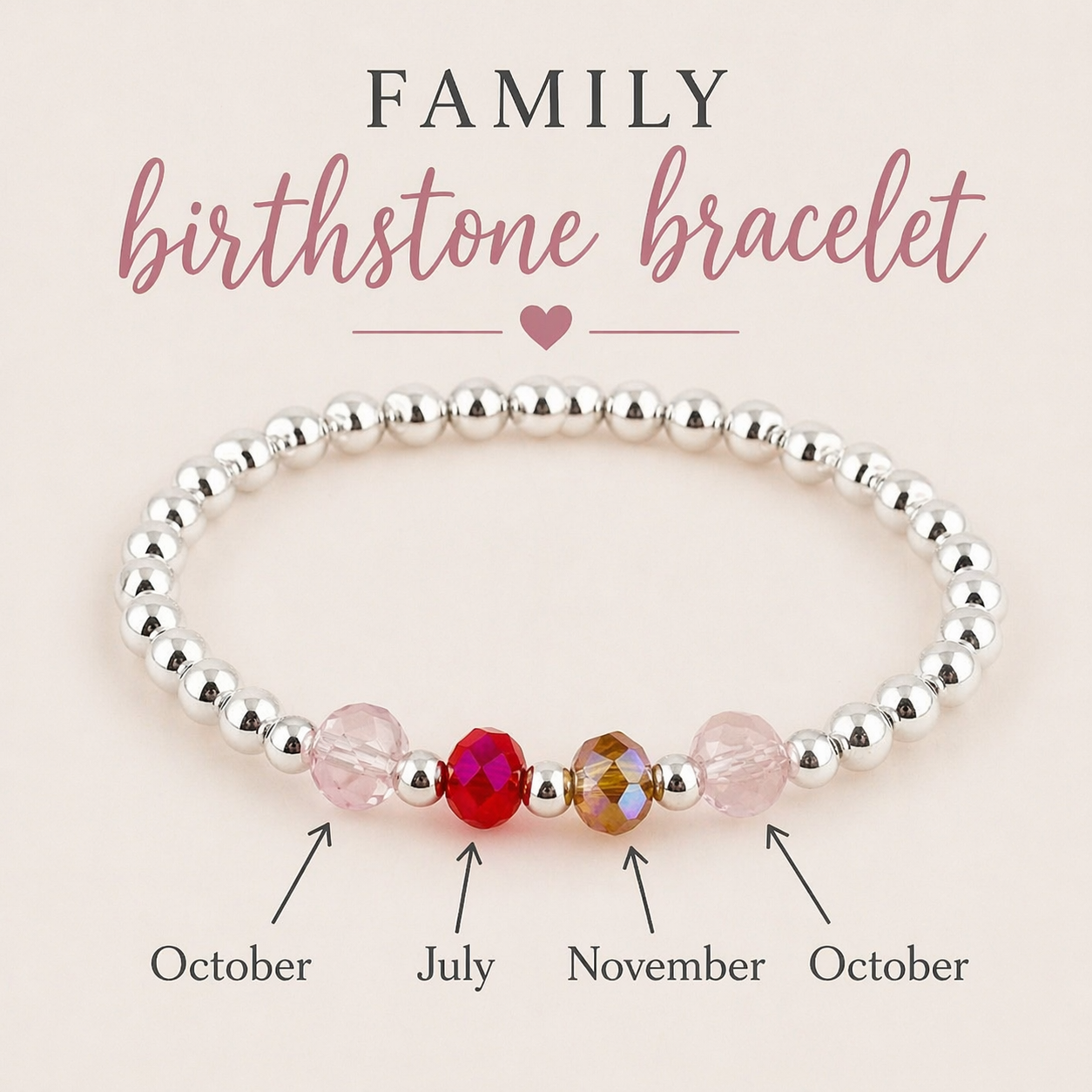 Family Birthstone Bracelet