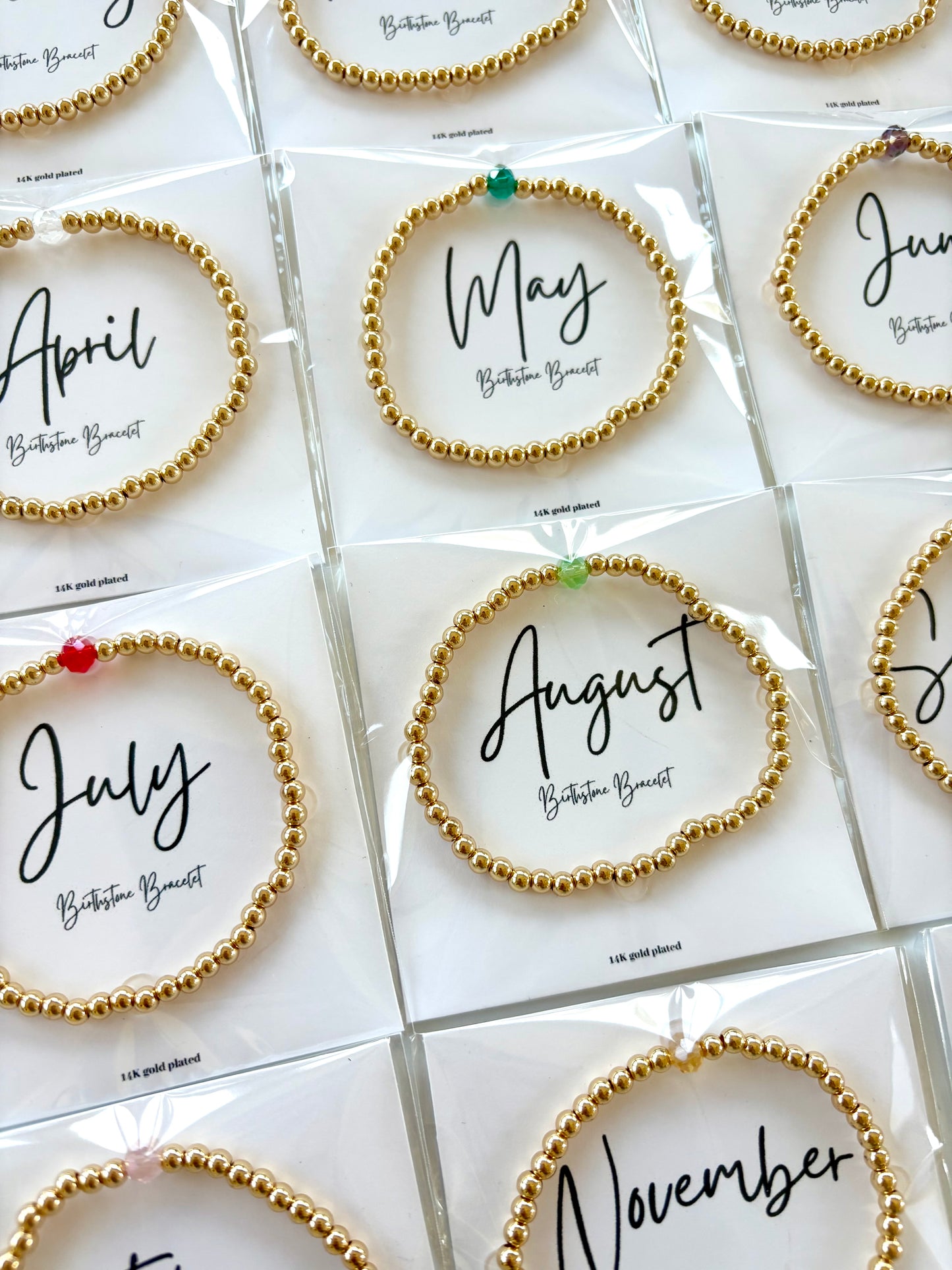 Birthstone Bracelets - Gold & 1 Gemstone