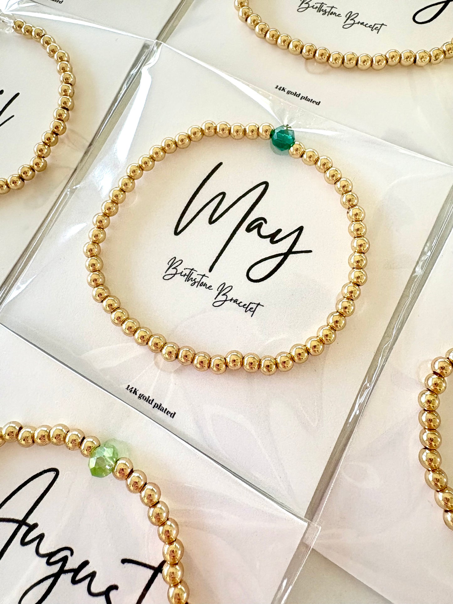 Birthstone Bracelets - Gold & 1 Gemstone
