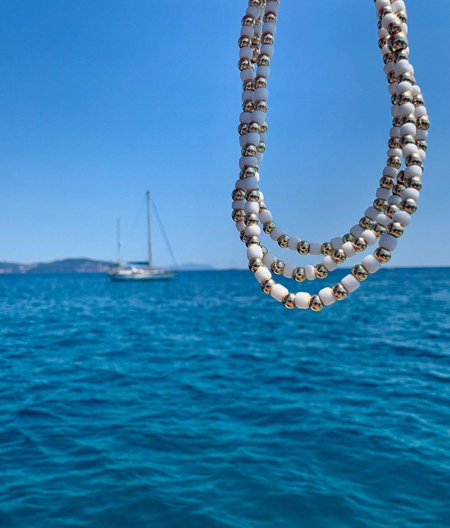 White Seed Bead Bracelets - Stack of 3
