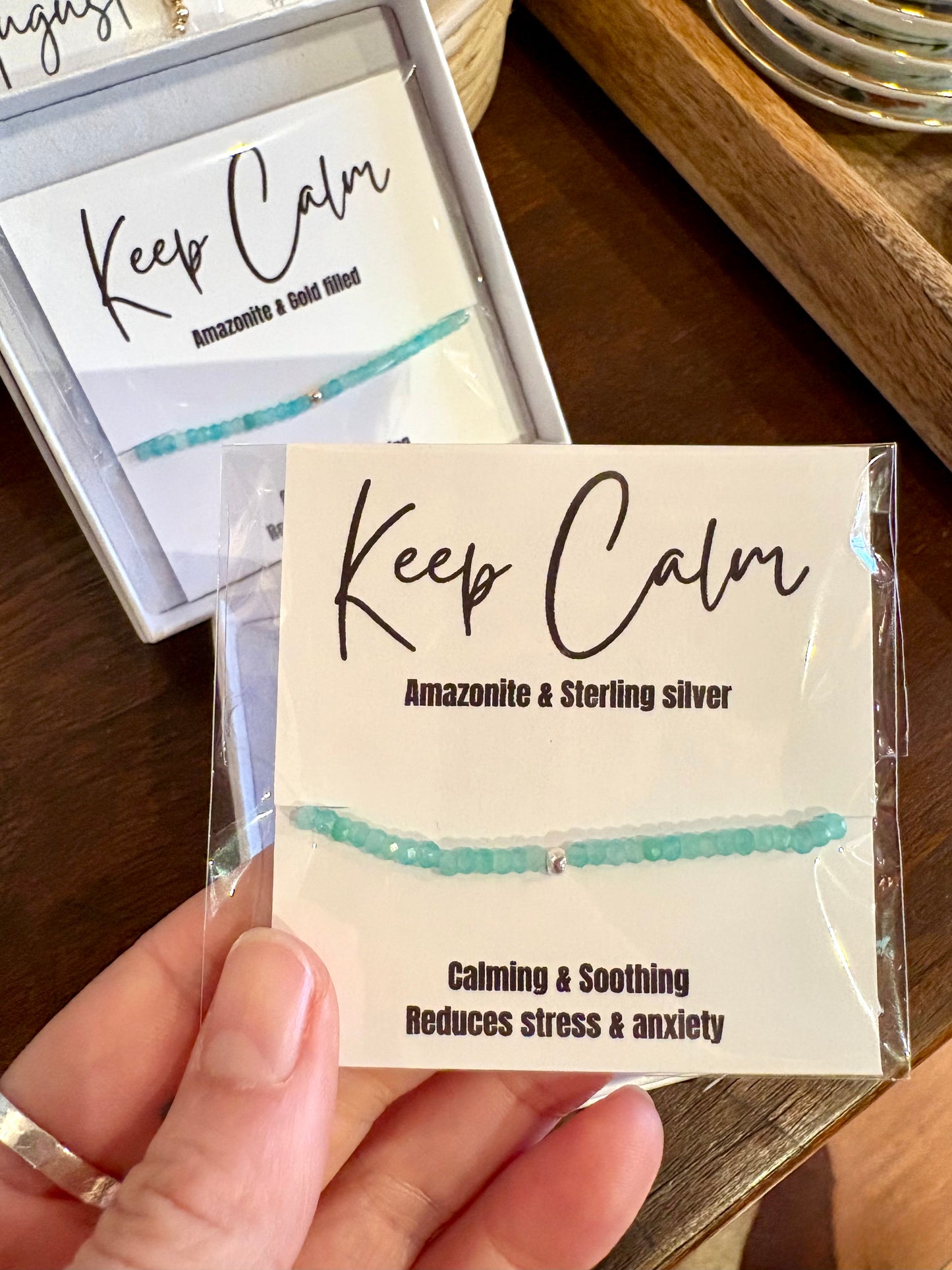 Amazonite Stretchy Bracelet - With Sterling Silver or Gold Filled