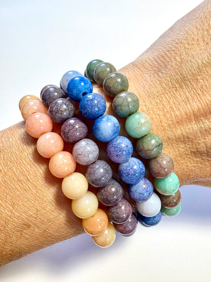 Fall beaded bracelet - Stack of 4