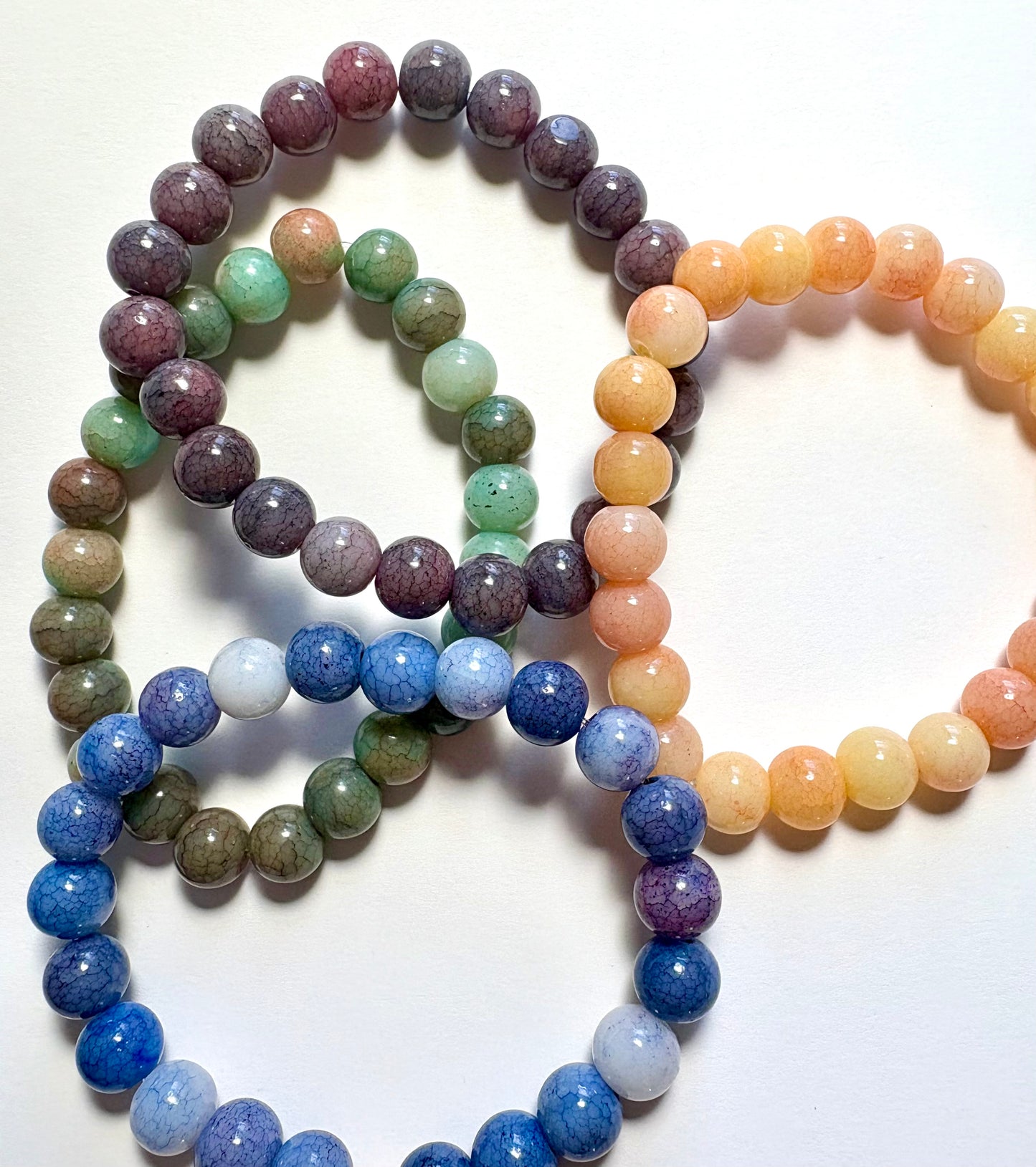 Fall beaded bracelet - 8mm beads