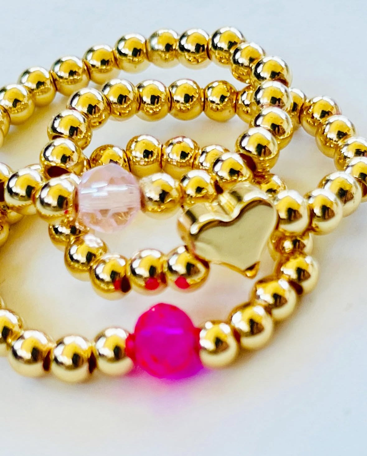 Stretchy beaded rings - Stack of 3