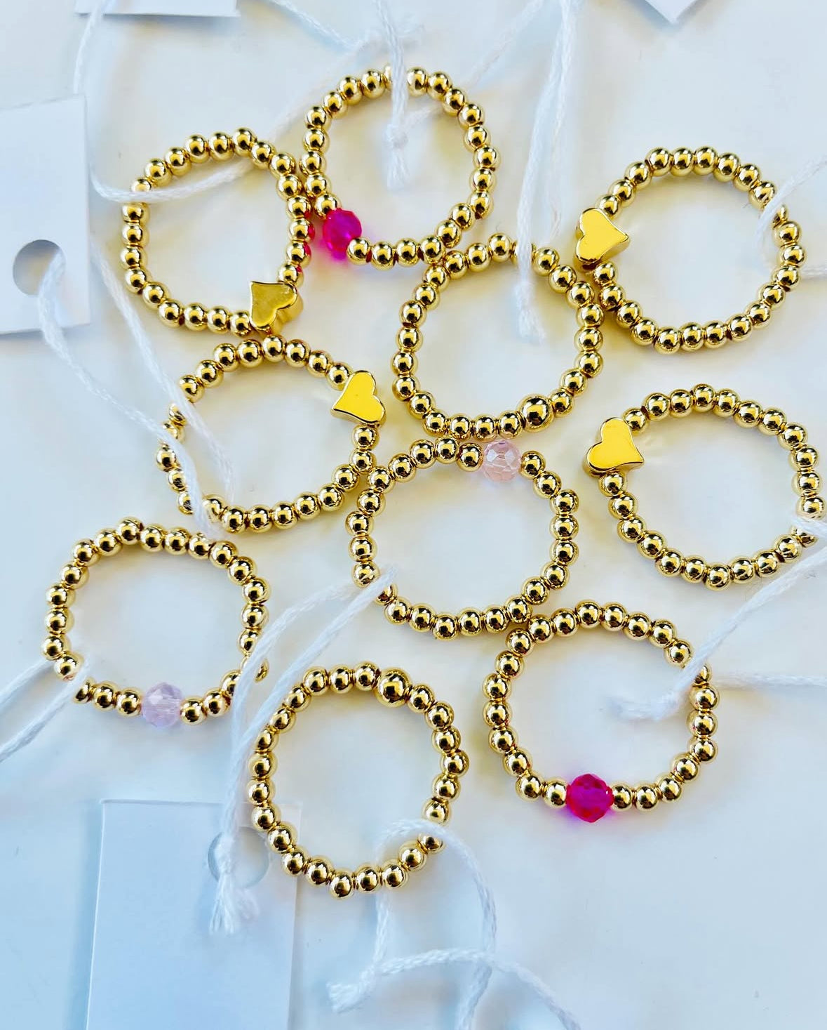 Stretchy beaded rings - Stack of 3