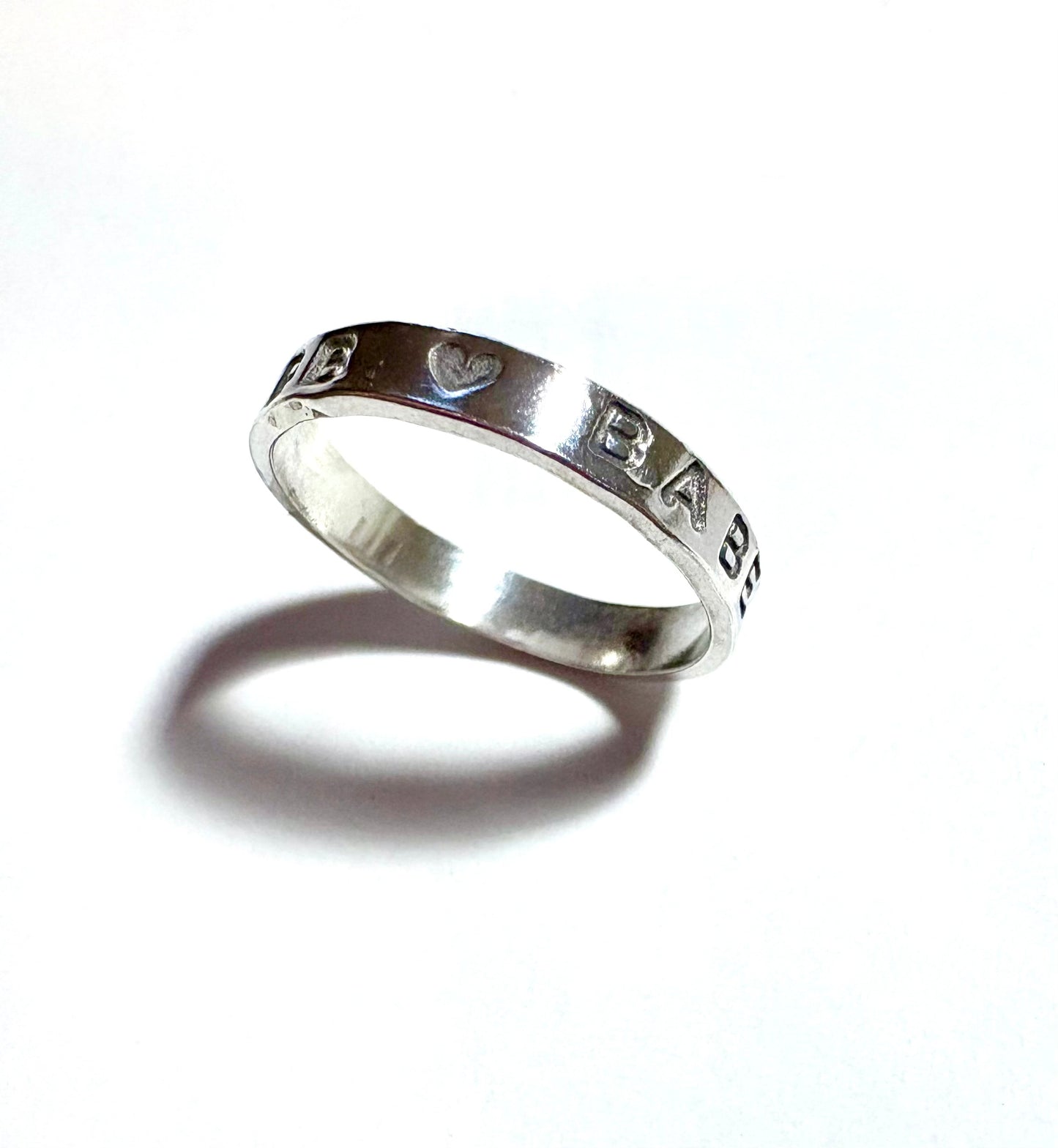 Sterling Silver Ring - With Hand stamped message -