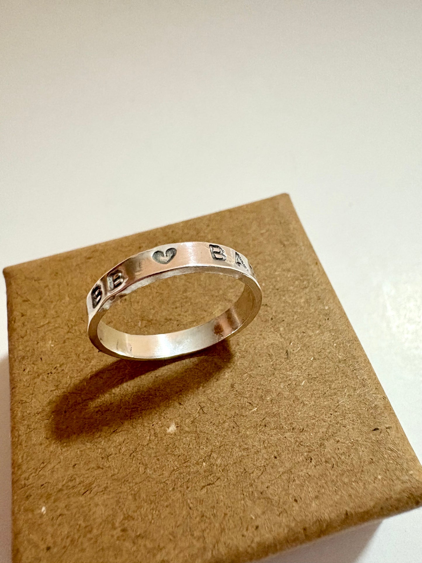 Sterling Silver Ring - With Hand stamped message -