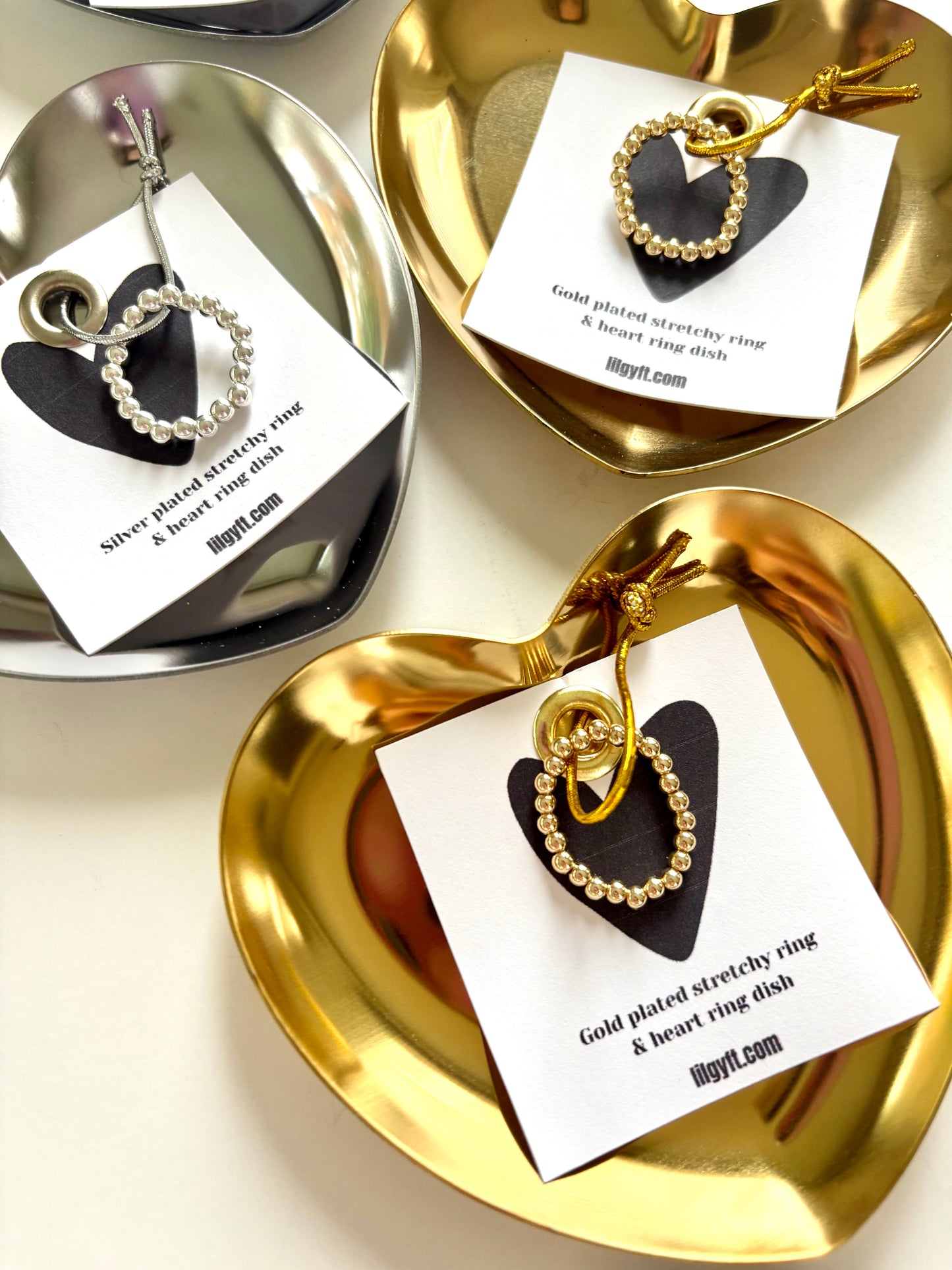 Stretchy Ring & Heart Ring Dish - GIFT SET