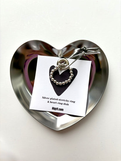 Stretchy Ring & Heart Ring Dish - GIFT SET