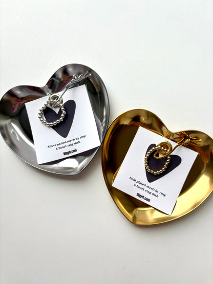 Stretchy Ring & Heart Ring Dish - GIFT SET