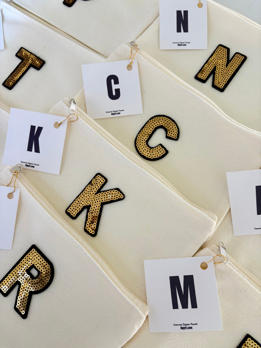 Initial Canvas Pouch