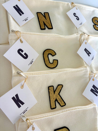 Initial Canvas Pouch