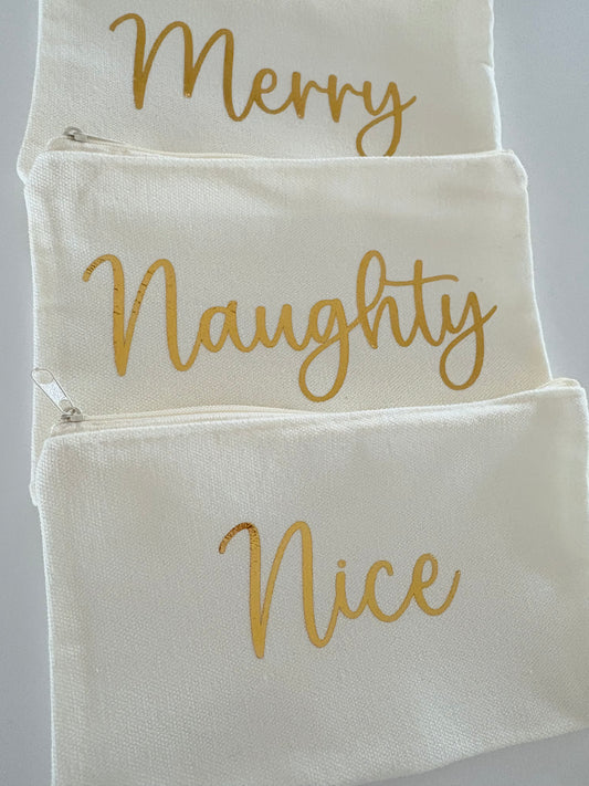 Holiday Canvas Zipper Pouch