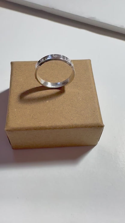 Sterling Silver Ring - With Hand stamped message -